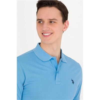 Erkek Turkuaz Basic Polo Yaka Tişört