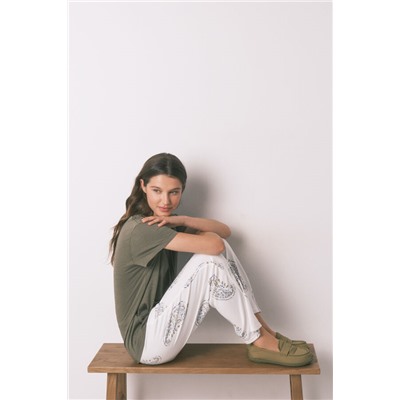 Camiseta manga corta algodón frunce verde