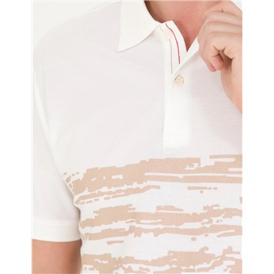 Ekru Slim Fit Polo Yaka Tişört