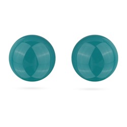 Пусеты (муранское стекло изумруд 10-12мм; покрытие родий), Есть комплект