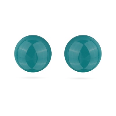 Пусеты (муранское стекло изумруд 10-12мм; покрытие родий), Есть комплект