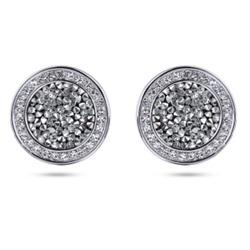 Пусеты Галактика (кристаллы SW серебристые; покрытие родий), Есть комплект