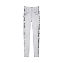 Vaquero skinny fit de tiro alto Gris claro