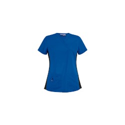 UA Butter-Soft STRETCH Scrubs V-Neck Top w/ Side Knit Panels