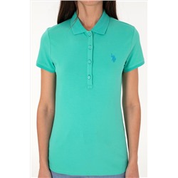Kadın Mint Basic Polo Yaka Tişört