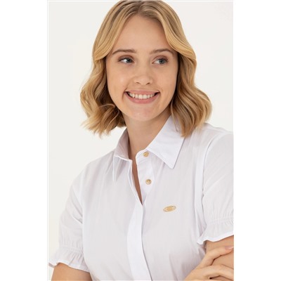 Kadın Beyaz Kısa Kollu Gömlek