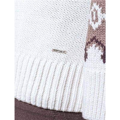 Джемпер фактурной вязки из хлопка с акрилом