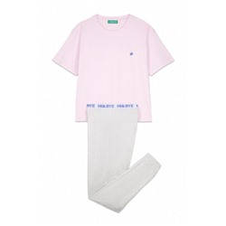 Pijama algodón estampado rosa