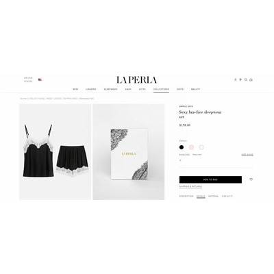 Изысканный комплект нижнего белья / женская пижама   ЛА ПЕРЛ*А