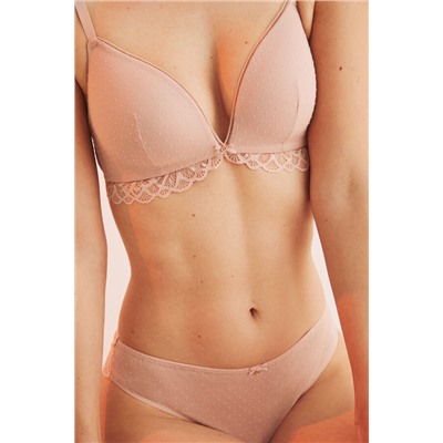 LOVELY Sujetador triangular encaje tul rosa