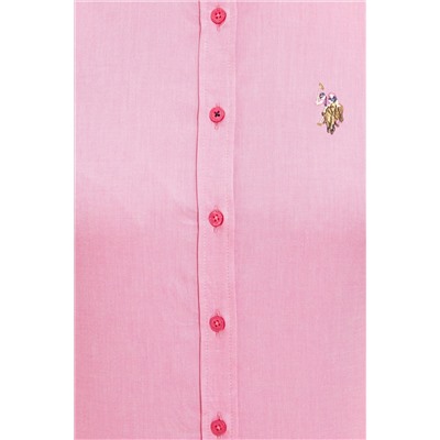 Kadın Fuşya Uzun Kollu Basic Gömlek