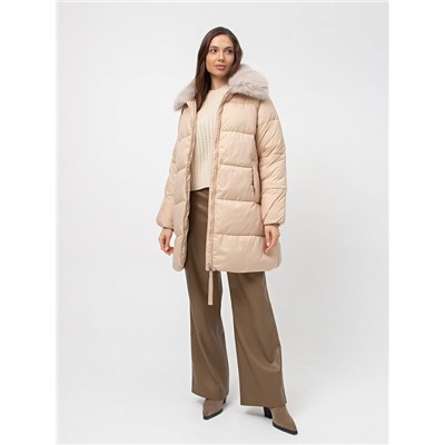 ПАЛЬТО ЖЕНСКОЕ С МЕХОВЫМ ВОРОТНИКОМ