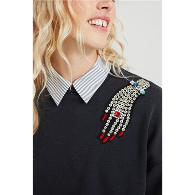 Sudadera felpa parches