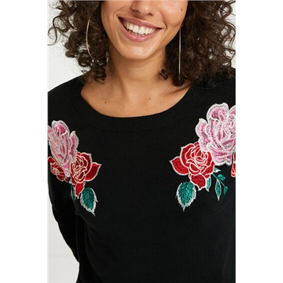 Jersey corto tricot bordado hombros