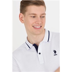 Erkek Beyaz Basic Polo Yaka Tişört