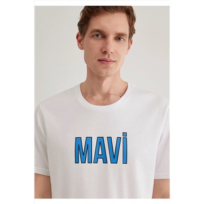 Mavi Logo Baskılı Beyaz Tişört Regular Fit / Normal Kesim 066842-620