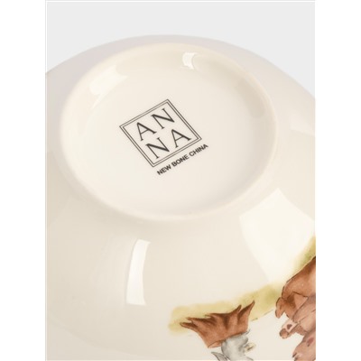 Набор посуды, детский, 1 перс, 3 пр, фарфор N, белый, Мишка и зайчик, Friendship