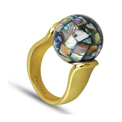 Кольцо (гелиотис 16мм; покрытие золото), Есть комплект