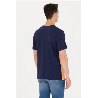 Erkek Turuncu Bisiklet Yaka Tişört