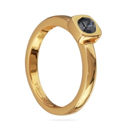 Кольцо Теннис (кристаллы SW темно-серые 4мм; покрытие золото), Есть комплект