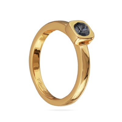 Кольцо Теннис (кристаллы SW темно-серые 4мм; покрытие золото), Есть комплект