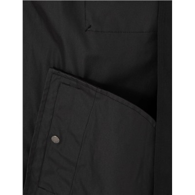 Siyah Regular Fit Fermuarlı İnce Mont