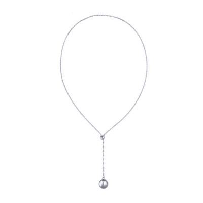 Кулон Геометрия (бусина 14мм; покрытие родий) 72см, Есть комплект