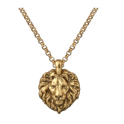 Кулон Король лев (покрытие античное золото) 85см, Есть комплект