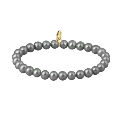 Браслет (жемчуг серо-голубой 7-8мм; покрытие золото), Есть комплект