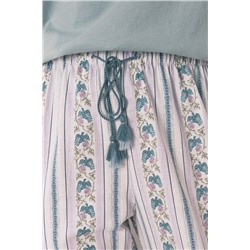 Pantalón largo carrot 100% algodón cenefas