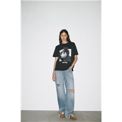 LADY GAGA FADED-EFFECT T-SHIRT