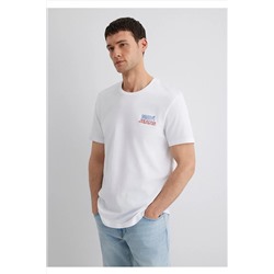 Mavi Jeans Baskılı Beyaz Tişört Slim Fit / Dar Kesim 066841-620