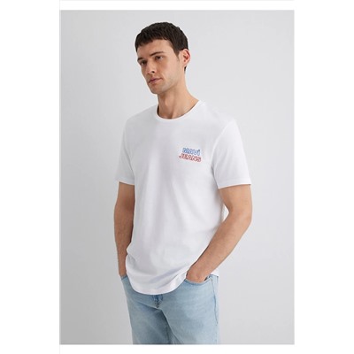 Mavi Jeans Baskılı Beyaz Tişört Slim Fit / Dar Kesim 066841-620