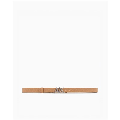 Reversible belt with logo