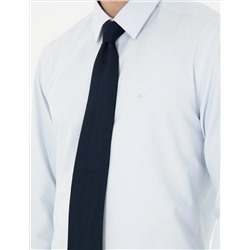 Açık Mavi Slim Fit Uzun Kollu Basic Gömlek