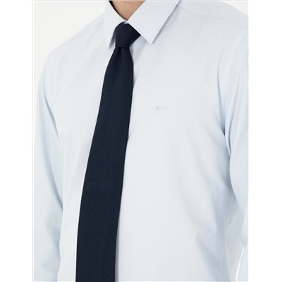 Açık Mavi Slim Fit Uzun Kollu Basic Gömlek
