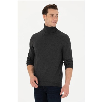 Erkek Antrasit Melanj Basic Kazak