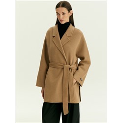 Полупальто-халат из шерсти, R136/irishcream