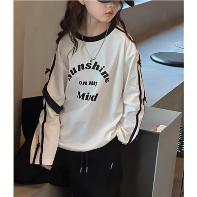 Лонгслив для девочек. Хлопок 100%