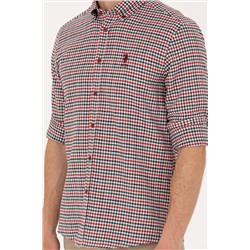 Erkek Kırmızı Uzun Kollu Gömlek