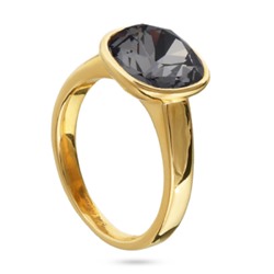 Кольцо Триумф (кристаллы SW темно-серые 10мм; покрытие золото), Есть комплект