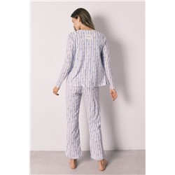 Set pijama rayas y top azul