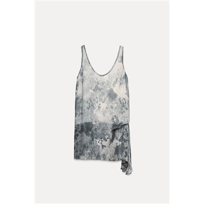 ZW COLLECTION PRINTED TOP WITH GATHERING