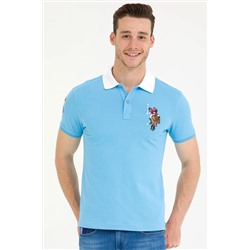 Erkek Turkuaz Basic Polo Yaka Tişört