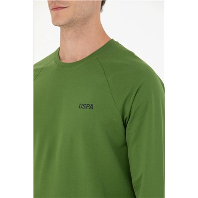 Erkek Yeşil Bisiklet Yaka Sweatshirt