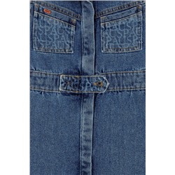 Kız Çocuk Mavi Uzun Kol Jean Elbise