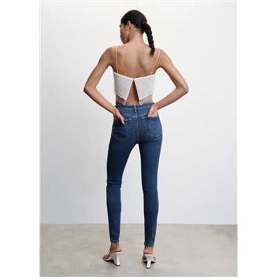 Jeans skinny tiro alto