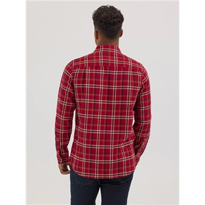 Men's Flannel One-Pocket Plaid Shirt