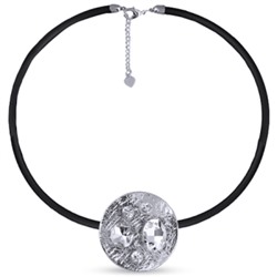 Кулон 40-45см (кристаллы белые; покрытие родий)