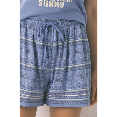 Pijama corto algodón azul Snoopy